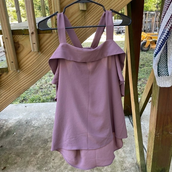 Leith cold shoulder purple blouse - Picture 6 of 6